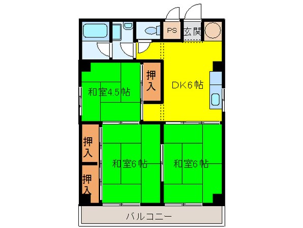 古城川ハイツの物件間取画像